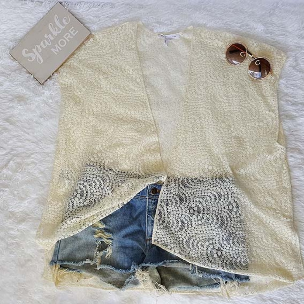 BCBG Eneration Open kimono top cover up M/L